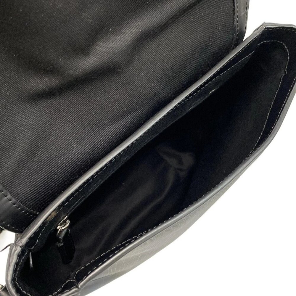 Auth Burberry - Navy Black PVC Leather Shoulder Bag - Picture 8 of 10